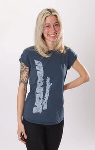 Shirt aus Biobaumwolle Fairwear für Damen "Birkenstamm" in Washed Blue - Life-Tree