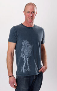 Shirt aus Biobaumwolle für Herren "Birke" in Washed Green/Blue - Life-Tree