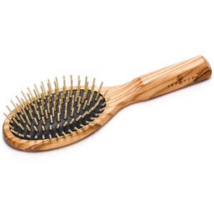 Massagehaarbürste aus Olivenholz für mittellanges bis langes, glattes oder gewelltes Haar - RedWood