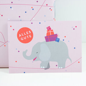 Postkarte Alles Gute (Elefant) - Bow & Hummingbird