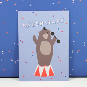 Postkarte Bärenstark - Bow & Hummingbird