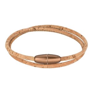 Filigranes Korkarmband mit Magnetverschluss für Damen natur/ bronze - Kork-Deko