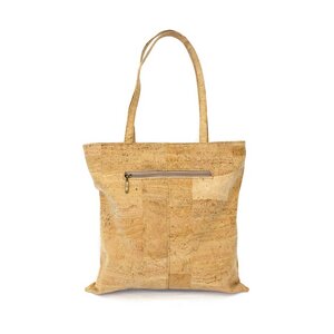 Schlichte Einkaufstasche | Shopping-Bag aus Kork | zusätzliche Seitenfächer  - Kork-Deko