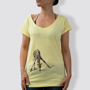 Damen T-Shirt, "In der Savanne", Iris Yellow - little kiwi