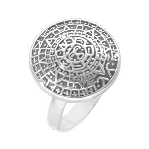 Silber Ring Aztekenkalender Fair-Trade und handmade - pakilia