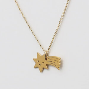 Kinderkette - kleine Sternschnuppe, Anhänger/ Silber/ Silber vergoldet - BELLYBIRD Jewellery