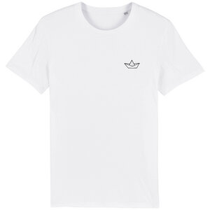 T-Shirt "Papierboot", Männershirt, Herrenshirt, bedruckt, Siebdruck, T-Shirt - Spangeltangel