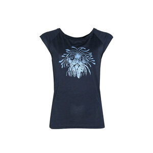 Damen Top T-Shirt aus Viskose und Bio-Baumwolle "Anemonenkrabbe" Blau - FÄDD