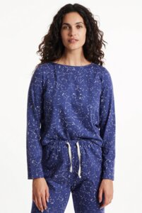 Pyjamashirt langarm CONSTELLATION aus extraweicher Biobaumwolle - People Tree