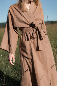 Leinen-Kimono-Kleid - Linen kimono dress Maxi - 100% Bio-Leinen - gust.
