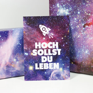 Postkarte "Hoch sollst Du leben" - Bow & Hummingbird