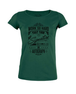 T-Shirt - Damen - Amorous "Work Hard" - dark green - Human Family