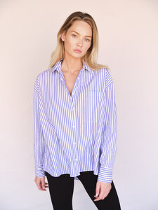 Streifen Bluse Oversized aus Organic Cotton - WOTE