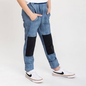Bequeme Schlupfhose im Jeans-Look mit verstärkten Knien - Babbily