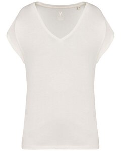Oversized Damen T-Shirt aus Bio-Baumwolle, V-Ausschnitt - YTWOO