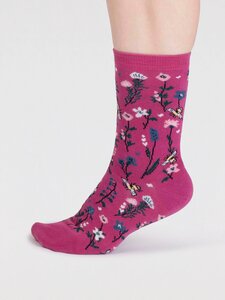 Baumwoll-Socken mit Blumen/Pflanzen Motiv Modell: Edana GOTS - Thought