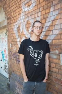 Vogel Dodo Polly - Fair gehandeltes Männer T-Shirt - Black - päfjes