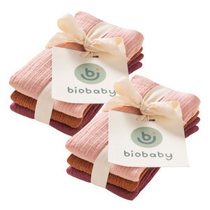 Biobaby Mullwaschlappen 2 x 3er- Pack, 25x25cm, 100% Bio-Baumwolle - People Wear Organic