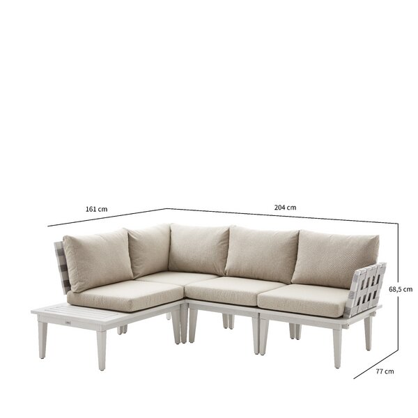 mypureliving - Gartenlounge Set mit Tisch und Hocker aus Akazienholz |  Lounge Set Infinity in Frappuccino oder Anthracite | Avocadostore