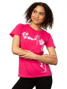 FellHerz Catlove pink Damen T-Shirt Bio & Fair & Handbedruckt - FellHerz