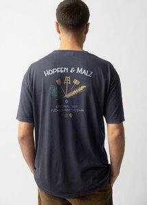T-Shirt Hopfen & Malz mit Backprint - Dunkelblau - Bavarian Caps