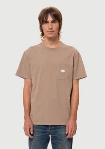T-Shirt Leffe Pocket - Brown Melange - Nudie Jeans