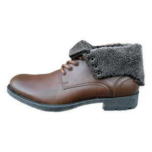 Stylische Stiefel für Herren "Fold Over Boots" in Chestnut - Will's Vegan Shop