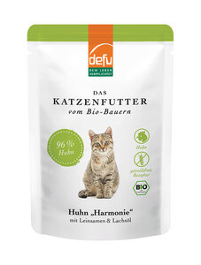defu Bio Huhn "Harmonie" Katzenfutter Pouch - Alleinfuttermittel für Katzen - defu