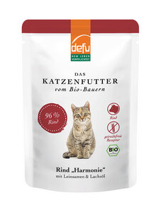 defu Bio Rind "Harmonie" Katzenfutter Pouch - Alleinfuttermittel für Katzen - defu