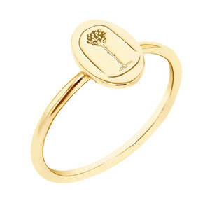 Ovaler Ring aus Gold mit der Gravur der Rose aus dem Kleinen Prinz - Eppi