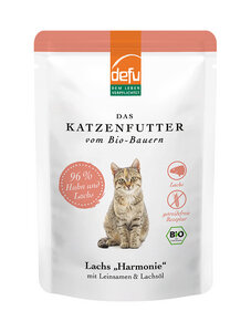 defu Bio Lachs "Harmonie" Katzenfutter Pouch - Alleinfuttermittel für Katzen - defu