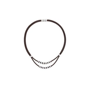Dunkle Kork-Halskette mit silbernem Anhänger - Kork-Deko