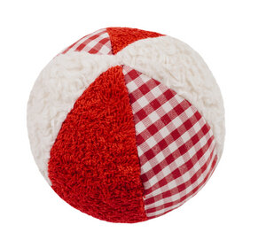 Efie Rassel Ball klein, weiß/rot, kbA(organic), Made in Germany - Efie