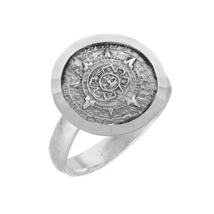 Silber Ring Aztekenkalender Fair-Trade und handmade - pakilia
