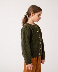 Strickjacke mit Knopfleiste für Kinder aus recycelter Wolle / Round Neck Cardigan - Matona