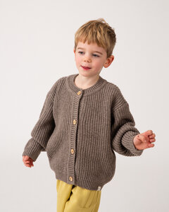 Strickjacke mit Knopfleiste für Kinder aus recycelter Wolle / Round Neck Cardigan - Matona