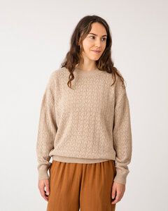 Gestrickter Pullover mit Lochmuster für Frauen aus recycelter Wolle / Pointelle Sweater - Matona