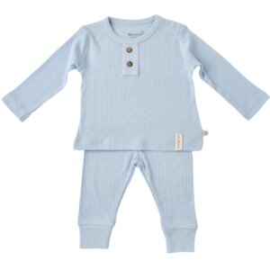 Soft Modal Pyjama Set ‒ Langarmshirt & Hose, GOTS, gerippte Textilstruktur - Biorganic