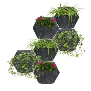 6er-Pack Wand-Blumentopf mit Textilbezug und automatische Bewässerung - CitySens