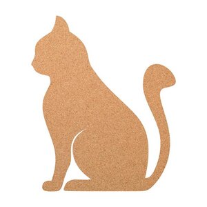 Sitzende Katze als Pinnwand aus Kork XXL ca. 80x50 cm - Kork-Deko