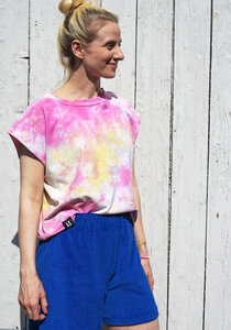 Batik Shirt 3-color aus Bio-Baumwolle - Lena Schokolade