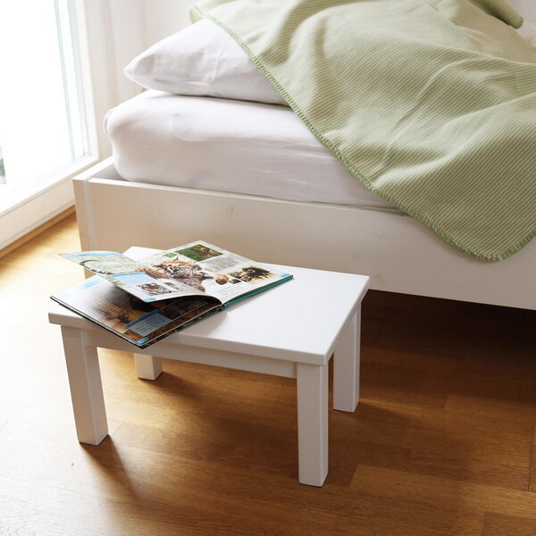 NATUREHOME - Fußbank Kindersitzbank ECO Massiv-Holz Buche Weiß 43 x 26x