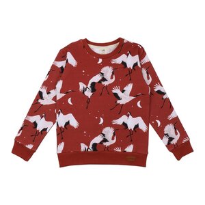 Dancing Cranes - Rot - Sweatshirt - Walkiddy