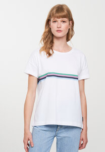 Damen T-Shirt aus Baumwolle (Bio) | T-Shirt CHERRY CHEST STRIPES recolution - recolution