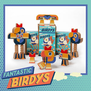 Kreatives Holzbauspiel - 9tlg. Set - Fantastic Birdys - Tahtoy - Open Ended Toys for Creative Kids