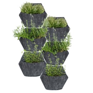 6er-Pack Wand-Blumentopf mit Textilbezug - CitySens