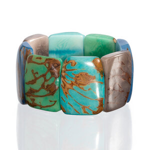 Tagua Armreif Armband blauton - Bea Mely