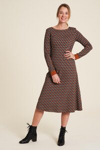 Feminines Midi Jersey Kleid im Retro Look (W23E11) - TRANQUILLO