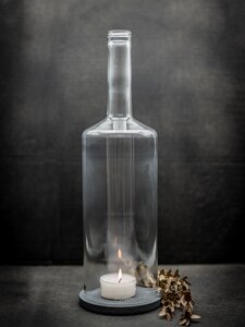 flaschenWINDLICHT® aus 3l Flasche (40cm hoch) mit Untersetzer - MaBe