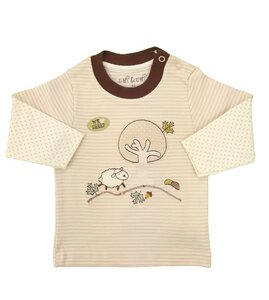 Baby Langarm Shirt beige melange Stickerei Bio Baumwolle - EBi & EBi